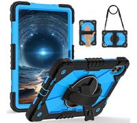 YRDUKJFDJ Compatible with Xiaomi Redmi Pad 2 Pro 12.1 Inch 2025 Model Case,Multi-Function Shockproof Cover with Rotating Stand, Kickstand, Hand Strap & Shoulder Strap(Blue)