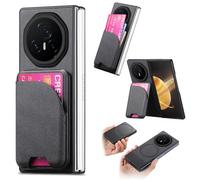 YRDUKJFDJ Filp Case Phone Holder Case Compatible with Honor Magic V3, Magnetic PU Leather Detachable Wallet with Card Holder & Kickstand, Shockproof Protective Cover(Black)