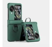 YRDUKJFDJ Filp Case Phone Holder Hard PC Phone Case with Holder & Hinge Protection For Oppo Find N3 Flip, Ultra-Thin Fold Slim Fit Design Cover,Shockproof Anti-Fall Protection Case(GreenA)
