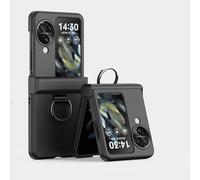 YRDUKJFDJ Filp Case Phone Holder Hard PC Phone Case with Holder & Hinge Protection For Oppo Find N3 Flip, Ultra-Thin Fold Slim Fit Design Cover,Shockproof Anti-Fall Protection Case(Black)