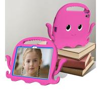 YRDUKJFDJ For IPad (A16) 11th Generation 2025 Case With Screen Protector, Lightweight Shockproof Kids Cover, Anti-Slip Corners Tablet Case With Shoulder Strap For Children Boys(Rose Red)