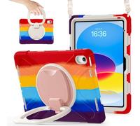 YRDUKJFDJ For iPad Mini 7 (A17 Pro)/ Mini 7th/6th Generation 8.3'' Case (2024/2021), Sturdy Cover with Rotating Kickstand,Hand/Shoulder Strap Tablet Heavy Duty Cover(Red C)