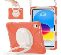YRDUKJFDJ For iPad Mini 7 (A17 Pro)/ Mini 7th/6th Generation 8.3'' Case (2024/2021), Sturdy Cover with Rotating Kickstand,Hand/Shoulder Strap Tablet Heavy Duty Cover(Orange)