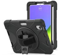 YRDUKJFDJ For iPad Mini 7 Case (A17 Pro) 2024/ Mini 6 8.3″ Case, Heavy Duty Rugged Shockproof Drop Protection Case with Pen Holder,Shoulder Strap Protective Cover For Kids Silicone Cover(Black)