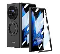 YRDUKJFDJ For Vivo X Fold 3 Pro Case with Screen Protector Case Magnetic Kickstand, Rugged PC Hard Cover Shockproof Hard Full-Body Protective Phone Case Cover(Black)