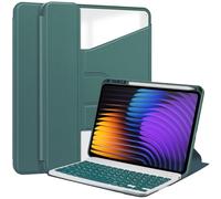 YRDUKJFDJ For Xiaomi Mi Pad 7/7 Pro Case 11.2 Inch 2024 Detachable Wireless Keyboard S Pen Holde, 360 Degree Swivel Stand Folio Flip Smart Tablet Cover Auto Sleep/Wake Tablet Case(Green)