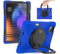 YRDUKJFDJ For Xiaomi Mi Pad 7/Mi Pad 7 Pro 11.2inch 2024 Shockproof Case Sturdy Cover with 360 Rotating Kickstand,Hand/Shoulder Strap Tablet Heavy Duty Shell(Blue)
