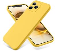 YRDUKJFDJ For ZTE Axon 60 Lite Phone Case Anti-Scratch Thin Slim Liquid Silicone Soft TPU Rubber Full Camera Protection Bumper Pure Color Simple Cover W Wrist Band(Yellow)