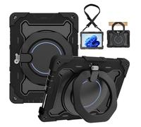 YRDUKJFDJ Heavy-Duty Protective Case for Microsoft Surface Go 3/Go 2/Go 2021/2020/2018, 360° Rotating Stand, Shoulder Strap, Pencil Holder & Handle Ring, Shockproof Cover for Kids & Adults(Black)