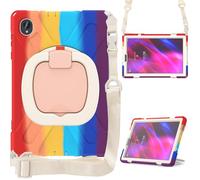 YRDUKJFDJ Heavy Duty TPU Shockproof Kids Case For Lenovo Tab M10 Plus 10.3" 2020/K10 2021 TB-X606F/606X/X6C6F/X6C6X/X6C6NBF,360° Rotating Multi-Function Grip Bracket+Shoulder Strap(Colourful Red)