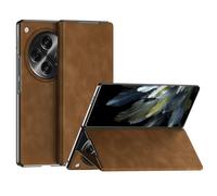 YRDUKJFDJ Leather For Oppo Find N3 Case,with Magnetic Closure Kickstand Hinge Protection Slim Fit-Drop and Scratch Resistant For Oppo Find N3 Case(Brown)