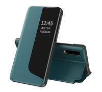 YRDUKJFDJ Phone Back Case For Huawei P30 Case Flip Leather Cover Clear View,With Kickstand Phone Case Smart Window Hard Flip Shockproof Protective Cover For P30 Case Clear View(Cyan)