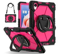YRDUKJFDJ Tablet PC Bag, Case Case For Huawei MatePad 11.5S 11.5 inch (2025/2024) Rugged Shockproof Cover,Protective Case W 360 Swivel Kickstand+Hand Strap+Shoulder Strap(Rose red)
