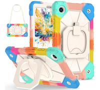 YRDUKJFDJ Tablet PC Bag, Case For Lenovo Tab One 8.7 inch/K9 TB305FU(2025) Case Built-in Pencil Holder Rugged Shockproof Cover,Protective Case W 360 Swivel Kickstand+Hand Strap+Shoulder Strap(Blue 3)