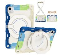 YRDUKJFDJ Tablet PC Bag, Case Kids Case Compatible with Honor Pad X9 Pro 11.5inch 2024,360° Rotatable Handle Stand Case Three-in-one Shatter-Resistant Shell, Drop-Proof,Shoulder Strap(RAINBOW BLUE)