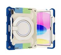 YRDUKJFDJ Tablet PC Bag, Case Kids Case For iPad 11th Gen A16 11 Inch 2025,360° Rotatable Handle Stand Case Three-in-one Shatter-Resistant Shell,Drop-Proof,Shoulder Strap(RAINBOW BLUE)