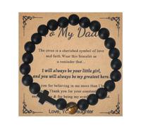Yreamont Dad Birthday Christmas Gift for Father Daddy Dad Cross Bead Bracelet for Daddy Dad Father Christmas Birthday Gifts for Dad Christian Appreciation Thank You Gifts for Father in law Stepfather