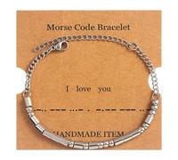 Yreamont I Love You Morse Code Bracelet for Women Men Birthday Romantic Gifts for Husband Wife Morse Code Bracelets for Boyfriend Girlfriend I Love You Bracelet for Her Him Mom Dad
