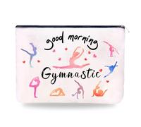 Yreamont Makeup Gift Bag for Women Wife Grandma Christmas Gifts for Friends Sisters Travel Makeup Bag for Girlfriend Dancer Gymnastics, white, Gymnastic