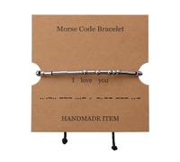 Yreamont Morse Code Bracelet for Women Birthday Christmas Gifts for Men Inspirational Bracelet for Couple Anniversary Wedding Gifts, S, Aluminum, no gemstone