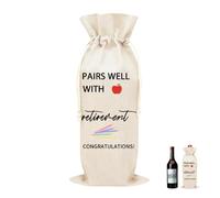 Yreamont Retiring Teacher Gifts for Women Men Science Pe Math Teacher Pairs Well with Retirement Wine Bag for Retired Teacher Gifts for Dad Mom Friends Teacher Retirement Gift for Wine Lovers