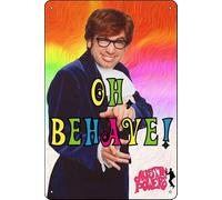 YRENBIYYONZ Austin Powers: International Man of Mystery (1997) Movie Plaque Poster Metal Tin Sign 8"" x 12"" Vintage Retro Wall Decor