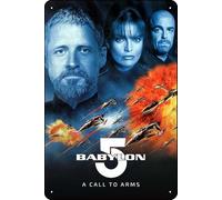 YRENBIYYONZ Babylon 5: A Call to Arms (1999) Movie Plaque Poster Metal Tin Sign 8" x 12" Vintage Retro Wall Decor