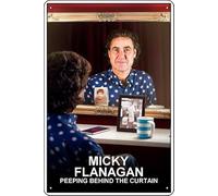 YRENBIYYONZ Micky Flanagan: Peeping Behind the Curtain (2020) Movie Plaque Poster Metal Tin Sign 8"" x 12"" Vintage Retro Wall Decor