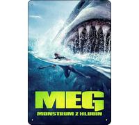 YRENBIYYONZ The Meg (2018) Movie Plaque Poster Metal Tin Sign 8"" x 12"" Vintage Retro Wall Decor