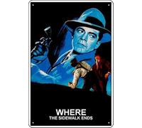 YRENBIYYONZ Where the Sidewalk Ends (1950) Movie Plaque Poster Metal Tin Sign 8" x 12" Vintage Retro Wall Decor