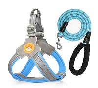 yrenoer No Pull Dog Harness with Breathable Mesh Padding, Reflective Strips, Escape Proof Design, Quick Adjust Fit for Training & Walking Small, Medium, and Large Dogs (Blue, M)
