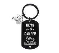 Yrerndre Keys to The Camper Keyring Camping Gifts for RV Campers Gifts for Women Men Camping Gift Happy Camper Decor Camp Trailer Accessories Cool Things for RV Campers Present