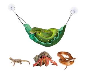 YREYBN Bearded Dragon Hammock, Reptile Hammock Accessories for Gecko Tanks, Comfortable Resting Spot for Lizards and Axolotls, Durable Mesh Design in Forest Green Colour