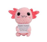 YREYBN Knitted Axolotl Doll, Funny Positive Axolotl Crochet, Emotional Support Gift, Positive Crochet Animals, Mini Cuddly Toy for Daily Mood Boost, 8 cm x 6 cm