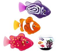 YREYBN Robo Fish, 3PCS Robot Fish Toy, Swimming Fish Bath Toy for Cats and Kids, Interactive Pet Toy with Realistic Movements, 7.5 * 3.3 * 2cm (Purple, Pink, Orange)