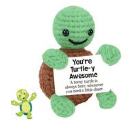 YREYBN Turtle Plush, Positive Turtle Soft Toy for Emotional Support, Positive Turtles with Card Creative Cute, Uplifting Gift for Women Men Teachers, Green Plush Turtles 3.93inch x 1.96inch