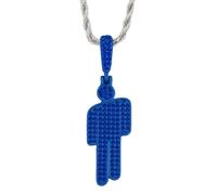 YREYBN Women's and Men's Colourful Human Diamond Necklace, Cubic Zirconia Stones Necklace Accessories, Stainless Steel Hip Hop Bad Guy Villain Necklace, for Fan Gatherings, Daily Wear, Gift Giving