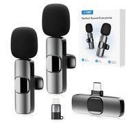 YRF Wireless Lavalier Microphone for iPhone - Android Computer, Mini Microphone for Live Streaming, Video Recording, Outdoor or Indoor Interviews, YouTube, TikTok, Vlog