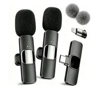 YRF Wireless Lavalier Microphone for iPhone Android, Mini Lapel Microphones for Video Recording/LiveStream/YouTube/Online Meeting/TikTok
