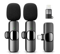 YRF Wireless Lavalier Microphone for iPhone - iPad, Android Phone, Mini Lapel Mic with Noise Reduction and Crystal Sound for Video Recording, Vlogging, TikTok, YouTube