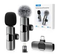 YRF Wireless Lavalier Microphone for iPhone, Mini Lapel Microphones for Video Recording/LiveStream/YouTube/Online Meeting/TikTok