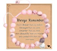 YRH Crystal Bracelets Gifts for Women, Adjustable Pink Zebra Bracelet, Friendship Birthday Gifts for Women/Family/Friend/Mother's Day