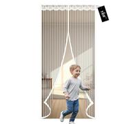 YRH Magnetic Fly Screen Door - Heavy Duty Self-Sealing Mesh,Powerful Magnets and Full Frame Magic Tape,No Drill Installation,Automatically Closes (90x200cm, White)