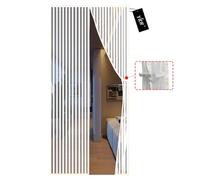 YRH Magnetic Fly Screen Door with Stay Open Buckles - Heavy Duty Self-Sealing Mesh, No Drill Installation,Powerful Magnets,Full Frame Magic Tape (110x210 cm, White)
