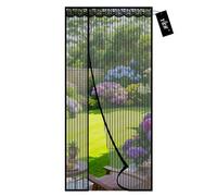 YRH Magnetic Screen Door Reversible Left Right Side Opening Wide,Heavy Duty Self-Sealing Mesh,Powerful Magnets,No Drill Installation,Automatically Closes (120x220cm, Black)