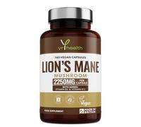 YrHealth Lion's Mane Mushroom Supplement 2250mg, 180 Vegan Capsules | Contains added vitamins B6 and B12 for enhanced brain and energy support