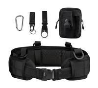 Yrhrol Tactical Battle Belt Set,Slim Airsoft Molle with Metal Buckle for Shooting Hunting,War Game and Bags Safe Life Defense,Molle Pouch Included (Black)