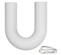 Yrichtra 100mm Flexible Ducting, 2.5m Aluminium PVC Ventilation Hose Pipe, 4 Inch Ducting Tumble Dryer Vent Hose for Extractor Fan, Cooker Hood, Hydroponics,Tumble Dryer, White