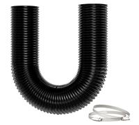 Yrichtra 125mm Flexible Ducting, 5m PVC Aluminium Ventilation Hose Pipe, 5 Inch Tumble Dryer Vent Hose with Clamps for Extractor Fan, Cooker Hood, Air Conditioner, Hydroponics, Black