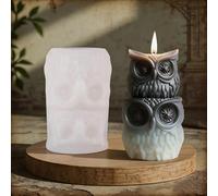 YRIHJIXQ 3D Double Stacked Owl Candle Silicone Mould Cute Owl Epoxy Resin Casting Mold for Scented Candle Making Aromatherapy Wax Soap Plaster Home Decor Gift for Owl Lovers